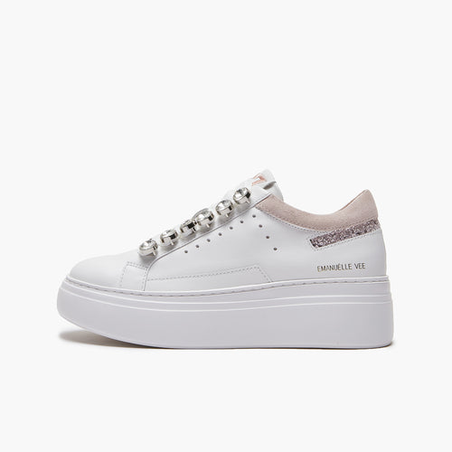 Emanuelle Vee sneakers donna in pelle white pink Bice 302 12
