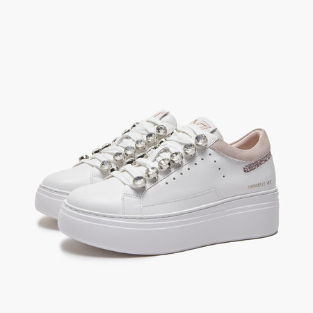 Emanuelle Vee sneakers donna in pelle white pink Bice 302 12