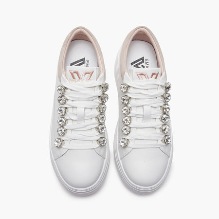 Emanuelle Vee sneakers donna in pelle white pink Bice 302 12
