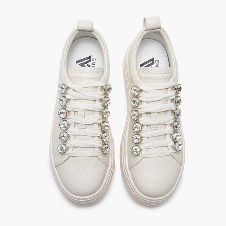 Emanuelle Vee sneakers donna Bice in pelle bottolata ivory 302 13
