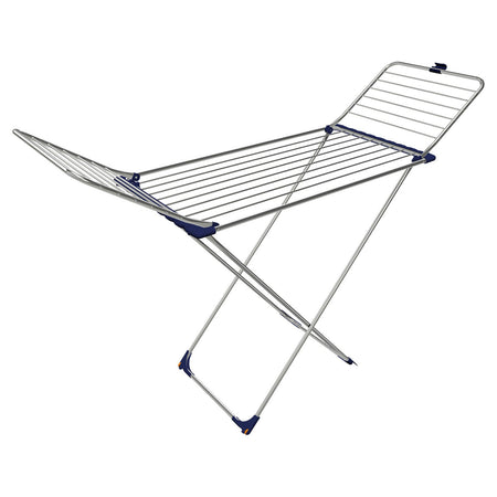 Stendibiancheria Gimi MAX da pavimento stendino in acciaio Inox con ali argento e blu 20 mt