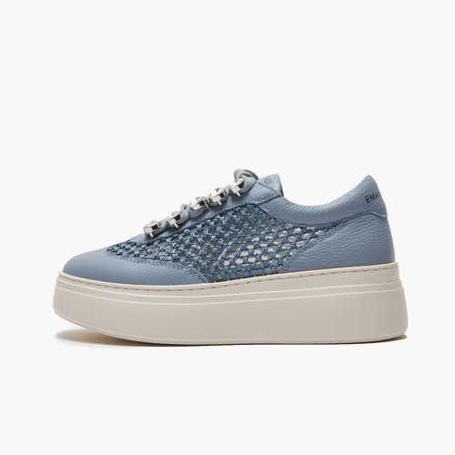 Emanuelle Vee sneakers donna Bice in pelle e tessuto jeans 302 18