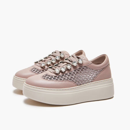 Emanuelle Vee sneakers donna Bice in pelle e tessuto pink 302 18