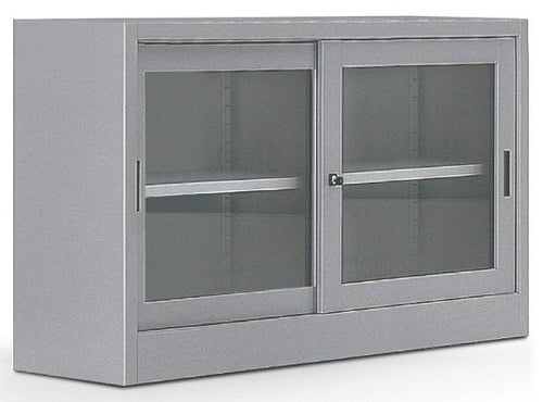 Sopralzo con ante in vetro e struttura metallica verniciata cm. 180x60x85h