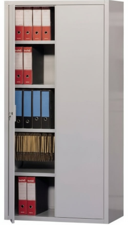 Armadio per ufficio ad ante battenti con 4 ripiani cm. 100x60x200H