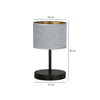 Lampada Da Tavolo 1 Luce Hilde In Acciaio Nero E Paralume In Tessuto Grigio