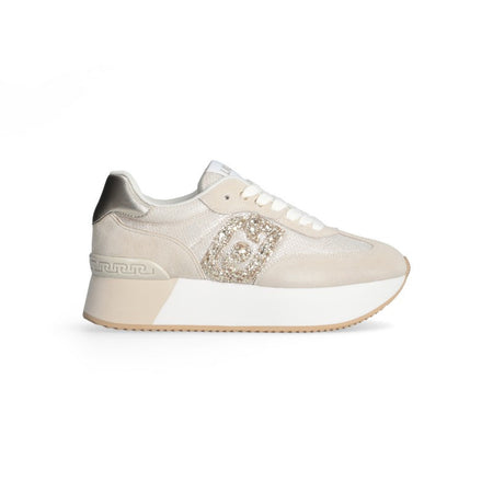 Liu Jo sneakers Dreamy 02 ecru con logo glitter BA5035PX618