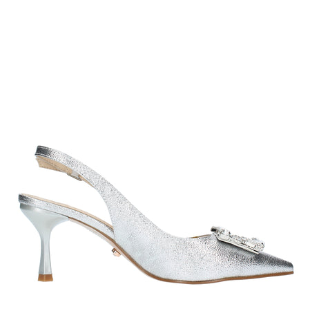 TWENTY FOUR HAITCH Scarpe con Tacco Argento da donna