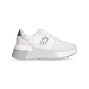 Liu Jo sneakers platform in suede e mesh white silver BA5049PX027