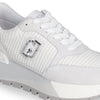 Liu Jo sneakers platform in suede e mesh white silver BA5049PX027