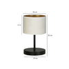 Lampada Da Tavolo 1 Luce Hilde In Acciaio Nero E Paralume In Tessuto Beige