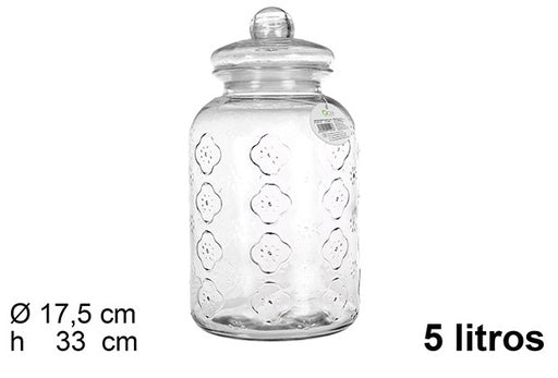 Barattolo di vetro ermetico amapola 5l