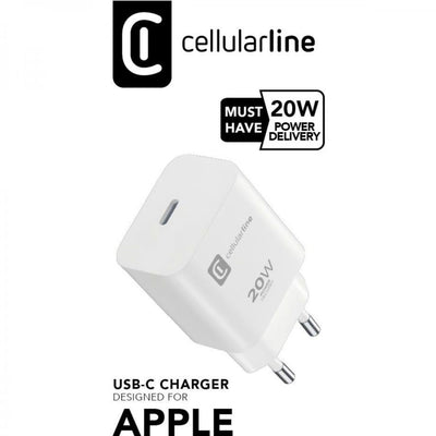 caricabatteria 20w usb-c bianco in confezione micropack non appendibile