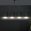Lampadario 4 Luci Hilde In Acciaio Nero E Paralumi In Tessuto Nero