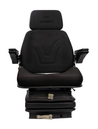Sedile Top in tessuto nero completo di sospensione meccanica e guide