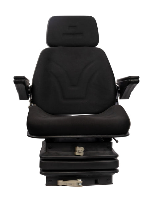 Sedile Top in tessuto nero completo di sospensione meccanica e guide