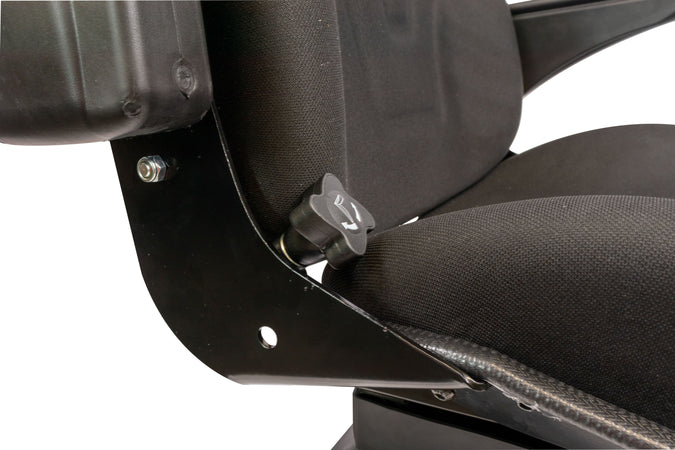 Sedile Top in tessuto nero completo di sospensione meccanica e guide