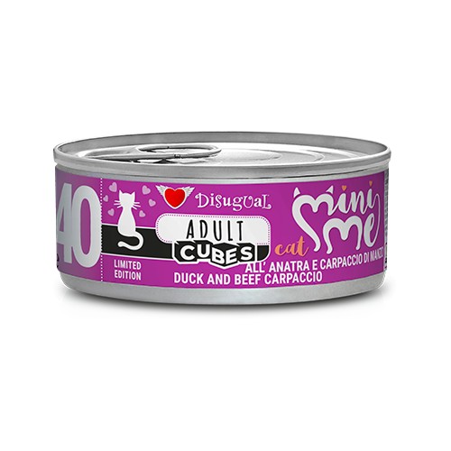 Mini Me 40 Cubes all'Anatra e Carpaccio di Manzo per Gatti Adulti Disugual 85gr