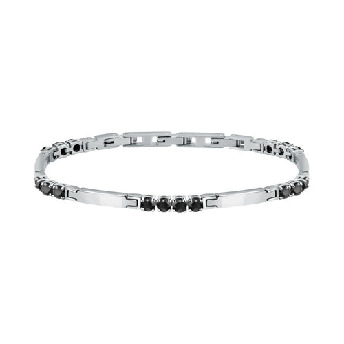 Morellato Tennis – Bracciale Uomo Argento con Cristalli Neri (SAEV46)