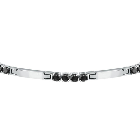 Morellato Tennis – Bracciale Uomo Argento con Cristalli Neri (SAEV46)