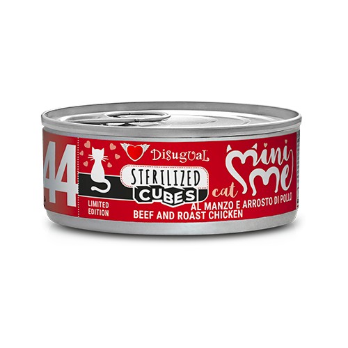Mini Me 44 Sterilized Cubes Manzo e Arrosto di Pollo per Gatti Sterilized Disugual 85gr