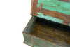 Biscottini Cassapanca antica originale in legno massello di teak intagliato