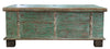 Biscottini Cassapanca antica originale in legno massello di teak intagliato