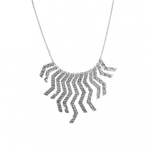 Rebecca-Collana Skyline con frange con lavorazione diamantata