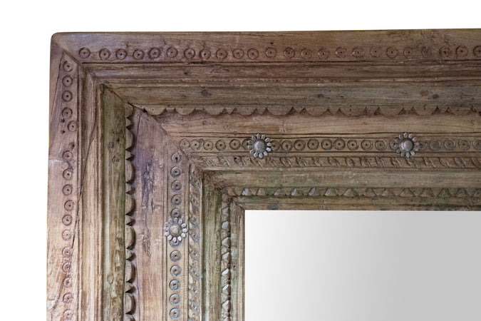 Biscottini Specchio da parete in legno massello di teak