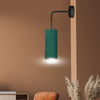 Applique 1 Luce Bente In Acciaio Nero E Paralume Verde E Oro