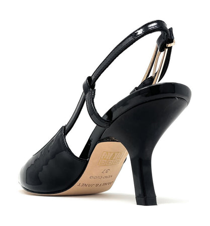 Janet & Janet slingback in pelle verniciato nero J100 Black 102