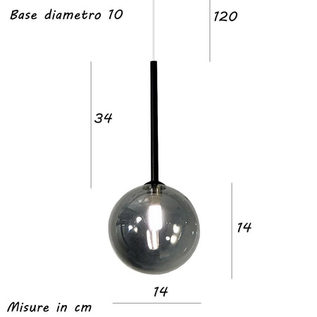Lampadario moderno Illuminando BOLLE SP1 NR FU G9 LED metallo vetro fumè sospensione