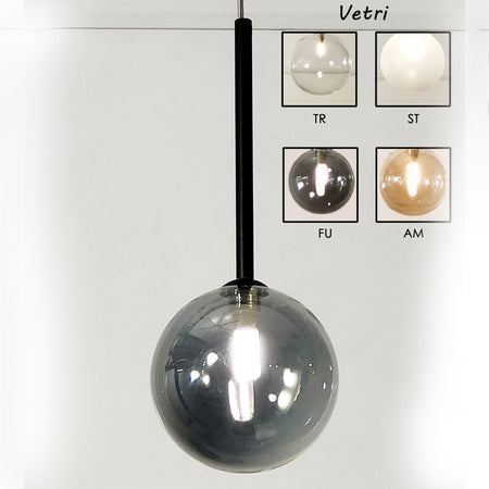 Lampadario moderno Illuminando BOLLE SP1 NR FU G9 LED metallo vetro fumè sospensione