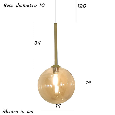 Lampadario classico Illuminando BOLLE SP 1 OR AM G9 LED metallo vetro ambra sospensione