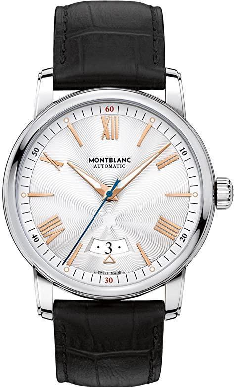 MONTBLANC - OROLOGIO  BLACK ALLIGATOR LEATHER BAND AUTOMATIC WATCH
