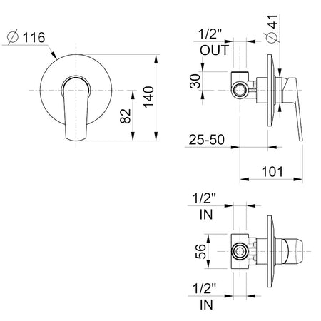 Rubinetto doccia incasso - garanzia 5 anni - rubinetti bagno