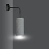Applique 1 Luce Bente In Acciaio Nero E Paralume Grigio E Oro