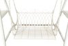 Biscottini Dondolo a due posti in ferro battuto finitura bianca anticata L198xPR100xH220 cm