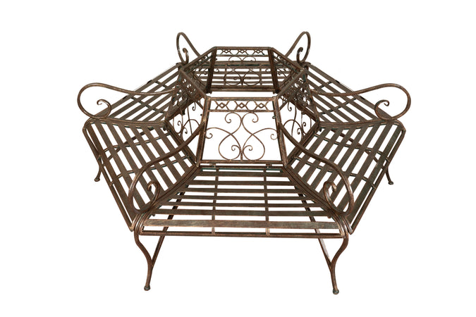 Biscottini Panchina ad albero in ferro battuto finitura ruggine anticata L153xPR153xH86 cm