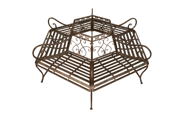 Biscottini Panchina ad albero in ferro battuto finitura ruggine anticata L153xPR153xH86 cm