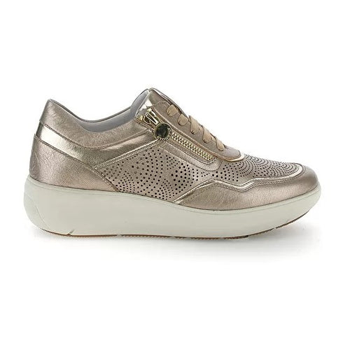 Stonefly sneakers donna in pelle laminata metal fizz 220776