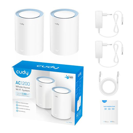 CUDY M1200(2-PACK) - MESH SYSTEM AC1200 WI-FI - 2 NODI