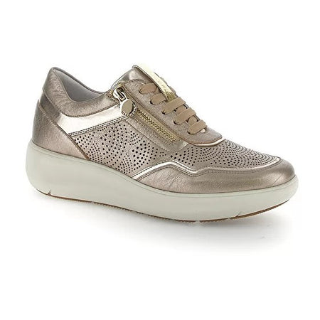 Stonefly sneakers donna in pelle laminata metal fizz 220776