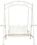 Biscottini Dondolo a due posti in ferro battuto finitura bianca anticata L198xPR100xH220 cm