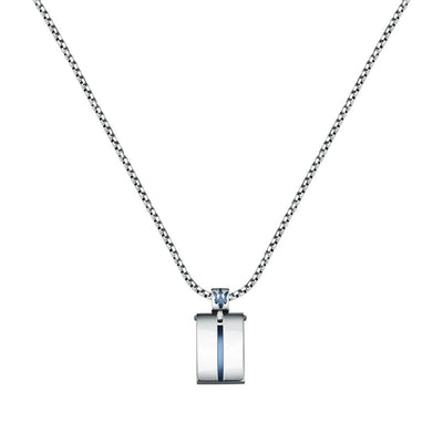 Pendente MASERATI uomo acciaio / smalto blu