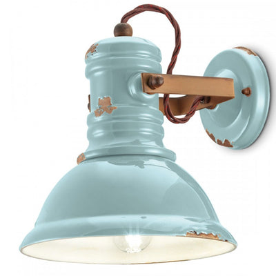 Applique ceramica Ferroluce Retrò INDUSTRIAL C1693 E27 LED vintage rustica lampada parete