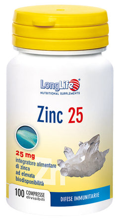 Longlife zinc 25mg 100cpr