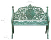 Biscottini Panchina Liberty in ghisa finitura verde anticata L105xPR43xH90 cm Robusta