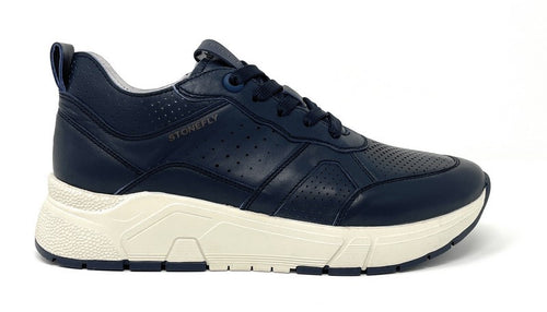 Stonefly sneakers uomo Action 29 in pelle blu 220936