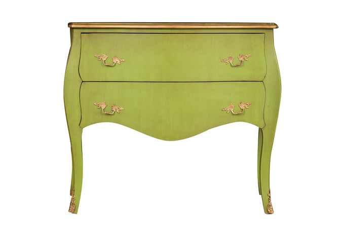 Biscottini Biscottini Tavolo Consolle legno intarsi verde smeraldo anticata 100x47x85